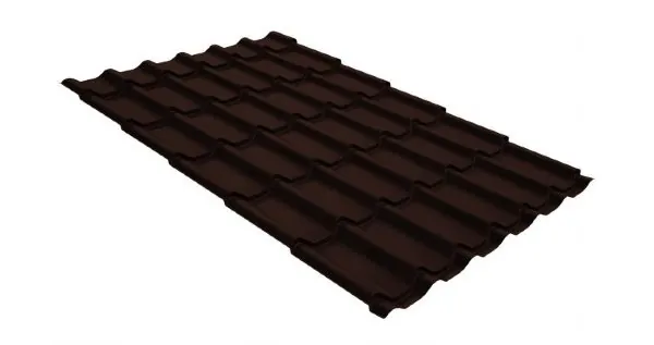 Металлочерепица классик GL 0,5 GreenCoat Pural RR 887 шоколадно-коричневый (RAL 8017 шоколад) купить в Твери