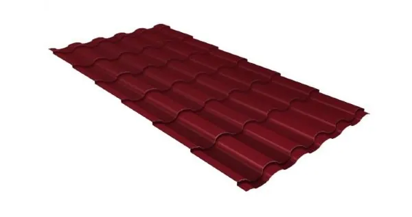 Металлочерепица кредо GL 0,5 Velur20 RAL 3005 красное вино купить в Твери