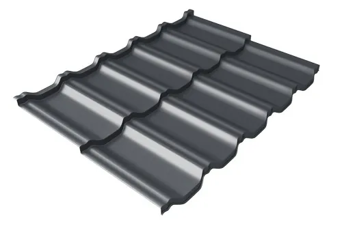 Металлочерепица модульная Квинта Uno Grand Line c 3D резом 0,45 PE RAL 7024 мокрый асфальт купить в Твери