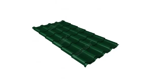 Металлочерепица камея 0,5 Satin RAL 6005 зеленый мох купить в Твери