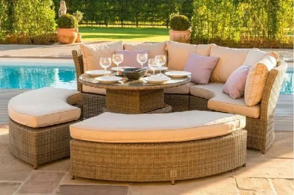 Диван-Трансформер AFINA плетеный из иск. ротанга со столом AFM-350B Beige купить в Твери