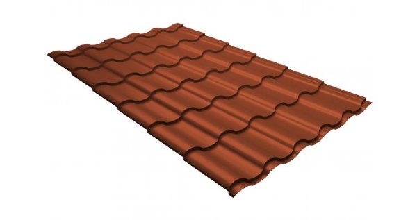 Металлочерепица кредо GL 0,5 GreenСoat Pural RR 750 кирпично-красный (RAL 8004 терракота) купить в Твери