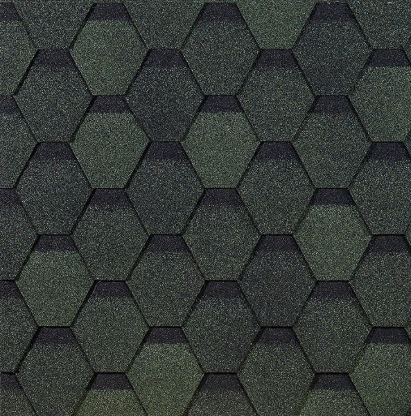Гибкая черепица EURASIA Docke, Коллекция ШЕСТИГРАННИК Зелёный купить в Твери