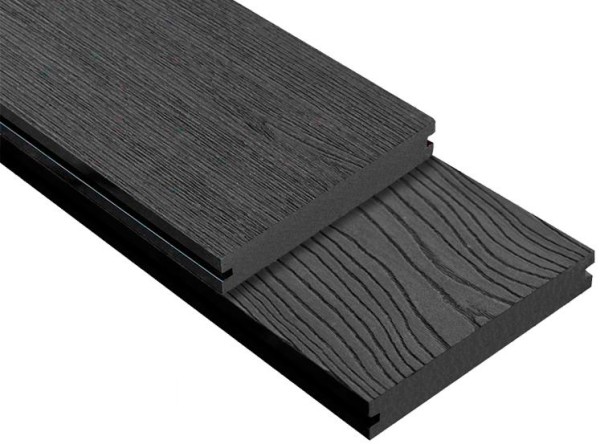 Террасная доска ДПК Outdoor 3D полнотелая STORM/OCEAN BLACK черная купить в Твери