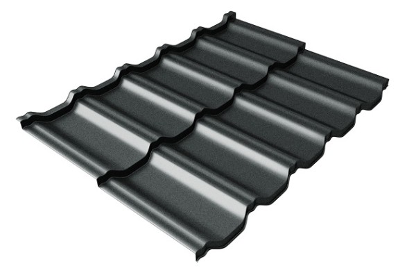 Металлочерепица модульная Квинта Uno Grand Line c 3D резом 0,5 GreenСoat Pural Matt RR2Н3 (RAL 7016 антрацитово-серый) купить в Твери