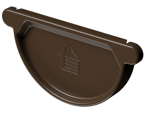Заглушка желоба D125 Döcke STAL PREMIUM Каштан, (RAL 8017) купить в Твери