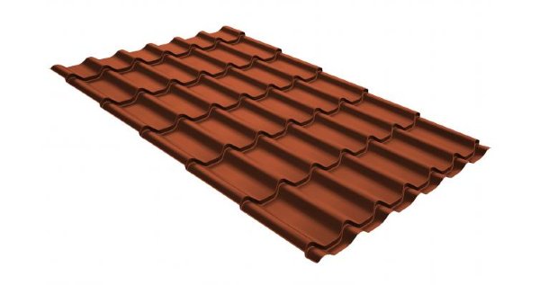 Металлочерепица классик GL 0,5 GreenCoat Pural RR 750 кирпично-красный (RAL 8004 терракота) купить в Твери