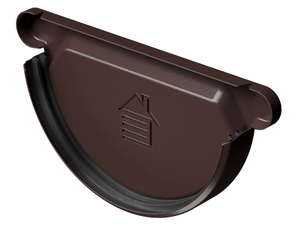 Заглушка желоба D125 Döcke STAL PREMIUM Шоколад, (RAL 8019) купить в Твери