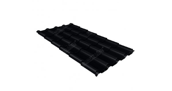 Металлочерепица камея 0,45 Drap RAL 9005 черный купить в Твери