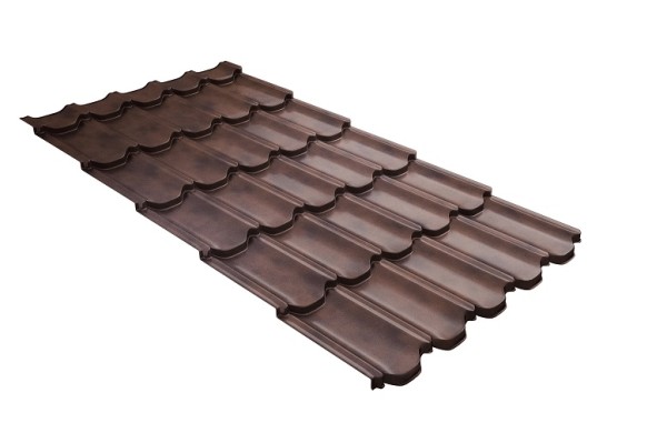 Металлочерепица квинта плюс с  3D резом 0,45 Safari Twincolor Brown купить в Твери