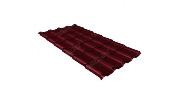Металлочерепица камея 0,45 Drap RAL 3005 красное вино купить в Твери