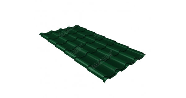 Металлочерепица камея 0,45 Drap RAL 6005 зеленый мох купить в Твери