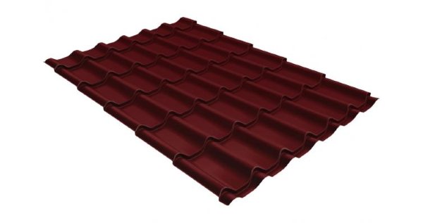 Металлочерепица классик GL 0,5 Velur20 RAL 3005 красное вино купить в Твери