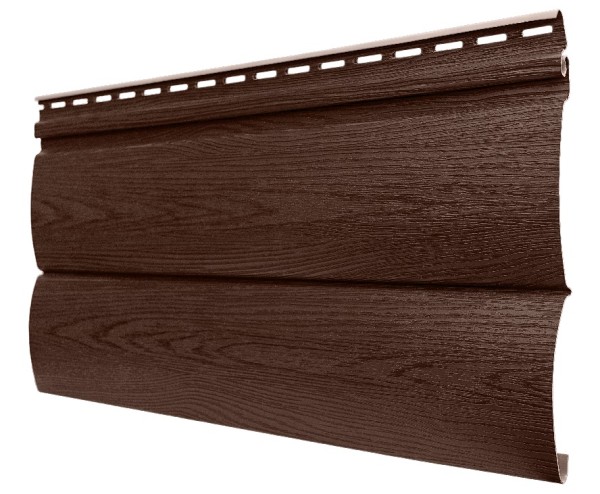 Виниловый сайдинг tecos, серия lux - оцилиндрованный брус двойной, - итальяский орех купить в Твери