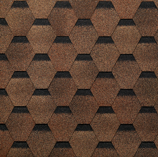 Гибкая черепица EURASIA Docke, Коллекция ШЕСТИГРАННИК Светло-коричневый купить в Твери