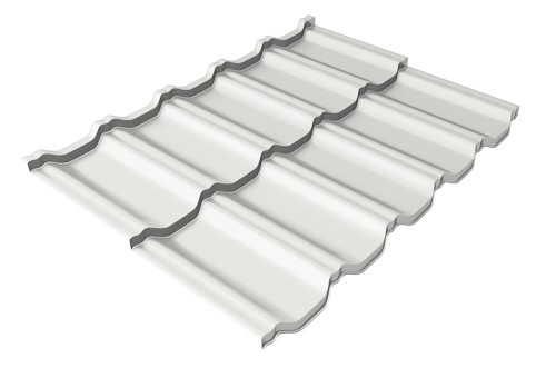 Металлочерепица модульная Квинта Uno Grand Line c 3D резом 0,5 Satin RAL 9003 сигнальный белый купить в Твери