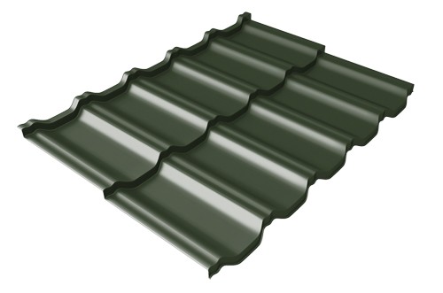 Металлочерепица модульная Квинта Uno Grand Line c 3D резом 0,5 Velur RAL 6020 хромовая зелень купить в Твери