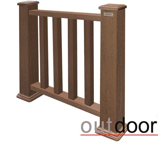 Ограждение из ДПК Outdoor Классик 3D STORM коричневый микс купить в Твери