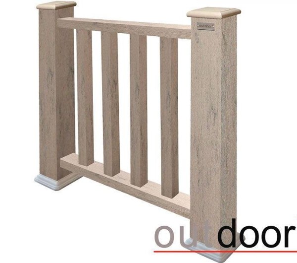Ограждение из ДПК Outdoor Классик 3D STORM серый микс купить в Твери