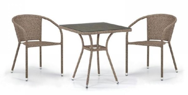Комплект плетеной мебели AFINA из иск. ротанга T282BNT/Y137C-W56 Light Brown 2Pcs купить в Твери