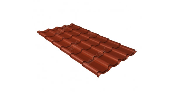 Металлочерепица камея 0,5 Satin RAL 8004 терракота купить в Твери