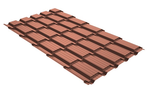Металлочерепица GL квадро профи 0,5 Quarzit Cuprum Steel купить в Твери