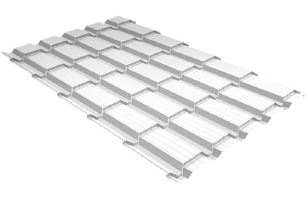 Металлочерепица GL квадро профи 0,5 Satin RAL 9003 сигнальный белый купить в Твери