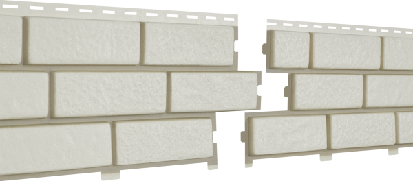 Фасадная панель Ю-Пласт Стоун Хаус Кирпич с декорированным швом Белый купить в Твери