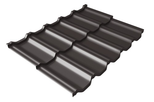 Металлочерепица модульная Квинта Uno Grand Line c 3D резом 0,5 Satin Мatt RR 32 темно-коричневый купить в Твери