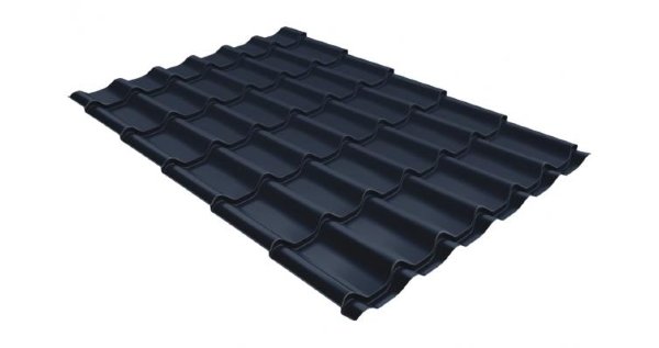 Металлочерепица классик 0,5 Satin RAL 7024 мокрый асфальт купить в Твери