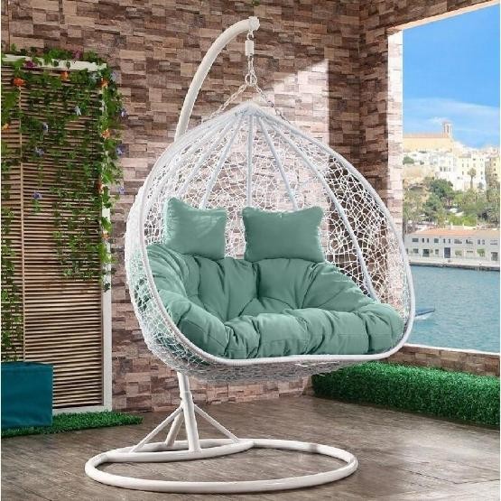 Кресло Подвесное из искусственного ротанга AFM-109A White/Green купить в Твери