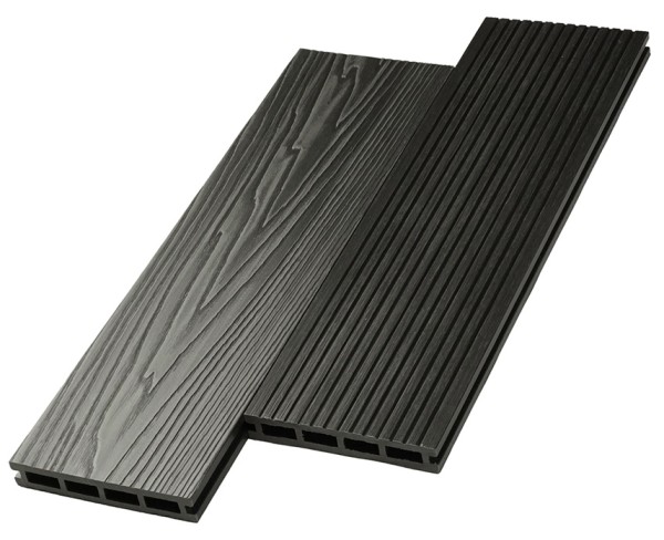 Террасная доска ДПК NanoWood двусторонняя New 3D тиснение + вельвет Графит купить в Твери