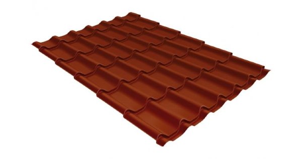 Металлочерепица классик 0,45 Drap RAL 8004 терракота купить в Твери