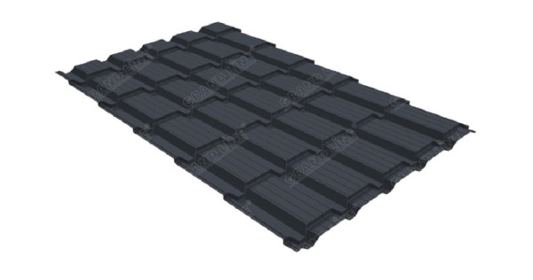 Металлочерепица GL квадро профи 0,5 Satin RAL 7024 мокрый асфальт купить в Твери
