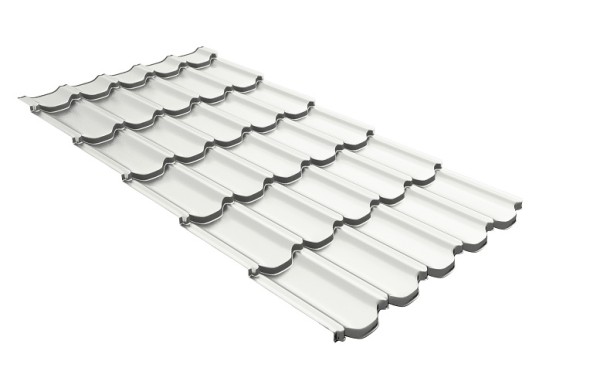 Металлочерепица квинта плюс с 3D резом 0,5 Satin RAL 9003 сигнальный белый купить в Твери
