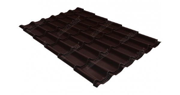 Металлочерепица классик GL 0,5 Quarzit RAL 8017 шоколад Metallic купить в Твери