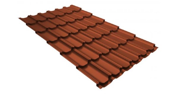 Металлочерепица квинта плюс 0,5 GreenCoat Pural RR 750 кирпично-красный (RAL 8004 терракота) купить в Твери