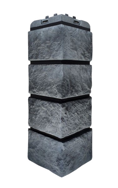 Угол наружный Grand Line Колотый Камень Антрацит, Шов чёрный купить в Твери